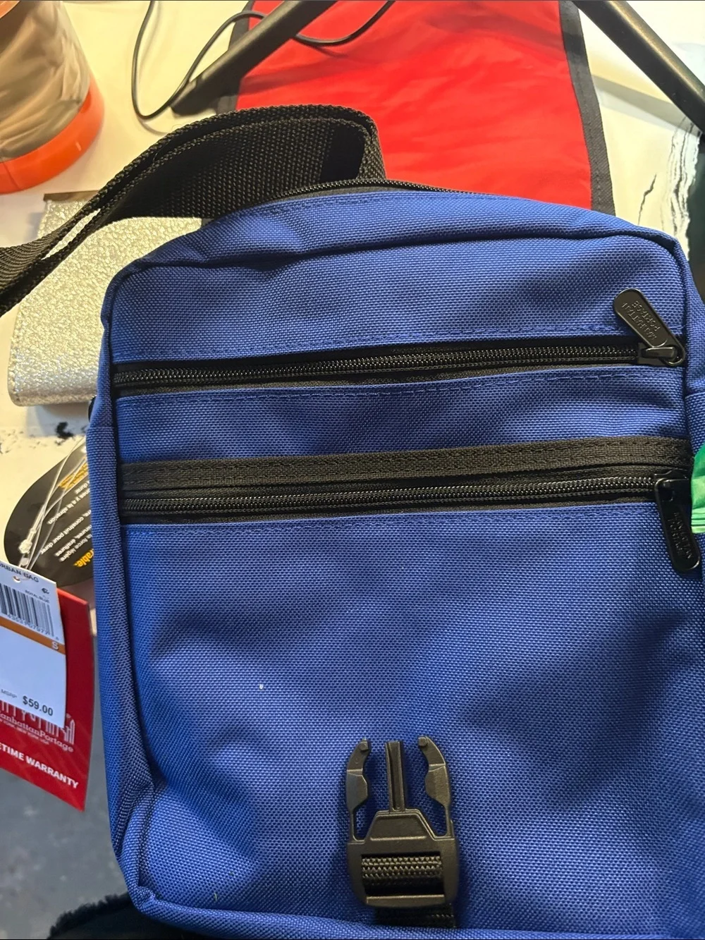 Manhattan Portage Blue Compact Messenger Crossbody Bag